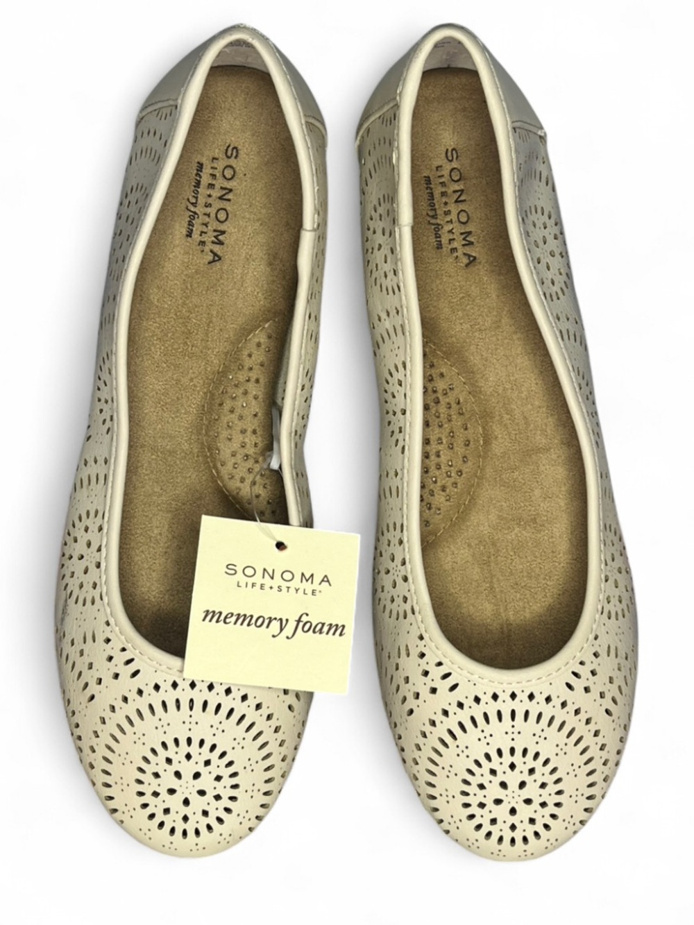 NEW - Women’s Memory Foam Sonoma Life Style Laser cut ballet flats Size 8